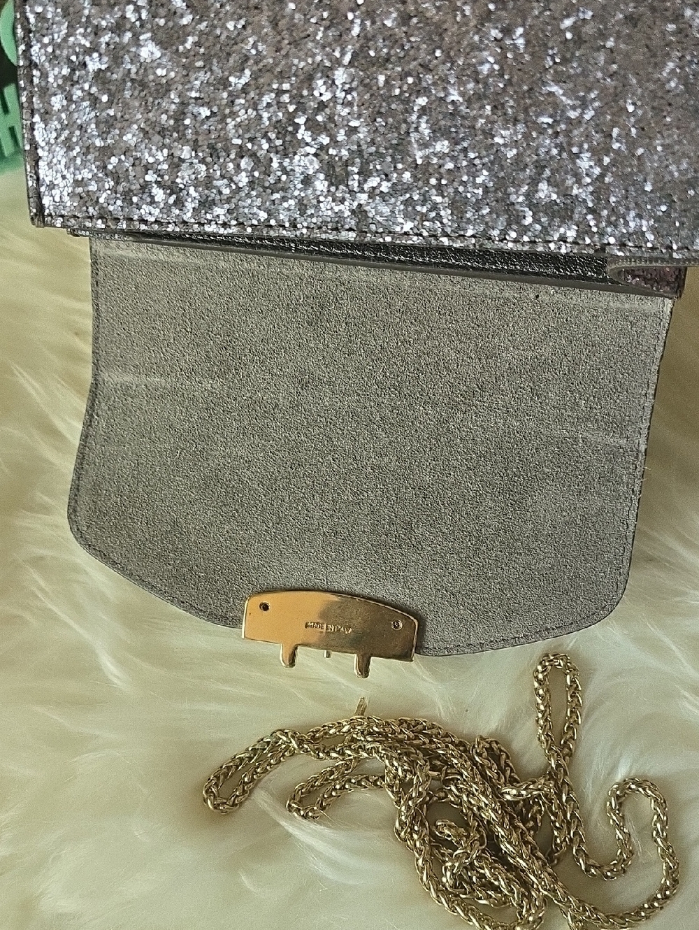 Furla Metropolis Silver Glitter Mini Crossbody with Detachable Strap - Picture 12 of 16